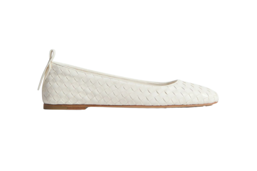 Bottega Veneta Charlotte Ballerina White