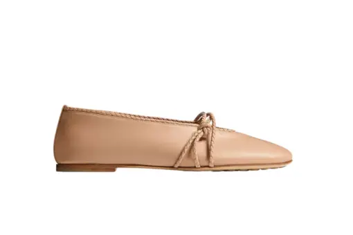 Bottega Veneta Rosa Mary Jane Ballerina Beige