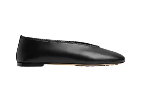 Bottega Veneta Rosa Ballerina Lambskin Leather Black