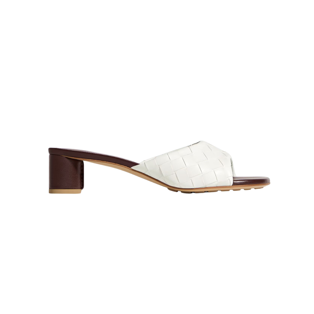 Bottega Veneta Kitten Heel Mule Sandal Intrecciato Strap Cioccolato 2026 | Drip Kickz Bottega Veneta Kitten Heel Mule Sandal Intrecciato Strap Cioccolato