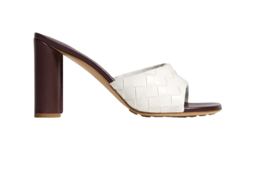 Bottega Veneta Kitten High Heel Mule Sandal Intrecciato Strap