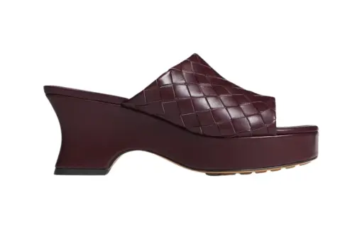 Bottega Veneta Rosita Wedge Mule Deep Mahogany