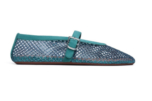 Alaïa Ballet Flats Strass Fishnet