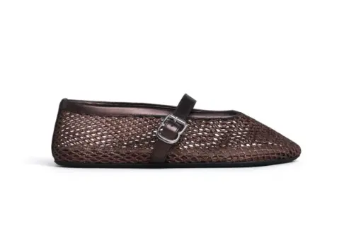 Alaïa Ballet Flats Laminated Fishnet