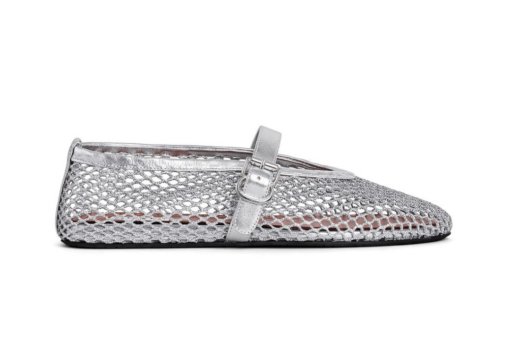 Alaïa Ballet Flats Laminated Fishnet Sliver