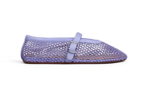 Alaïa Ballet Flats Fishnet Suede Lilac