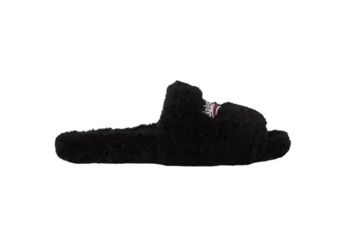 Balenciaga Furry Open Mule Black