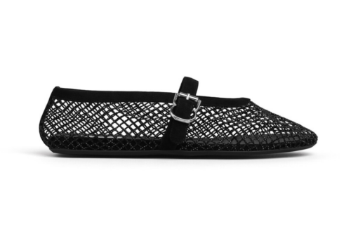 Alaïa Ballet Flats Strass Fishnet Black