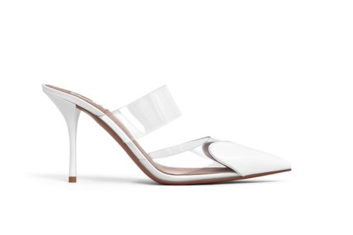 Alaïa Le Cœur Mules Patent Leather White