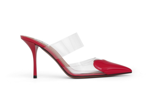 Alaïa Le Cœur Mules Patent Leather Red
