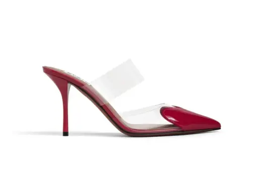 Alaïa Le Cœur Mules Patent Leather Raspberry