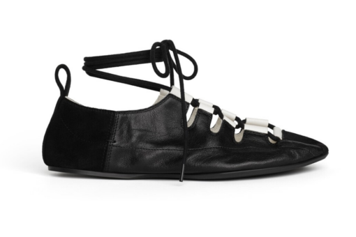 Alaïa Fold Laced Flats Leather