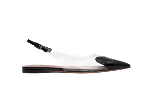 Alaïa Le Cœur Flat Slingbacks Patent Calfskin Black