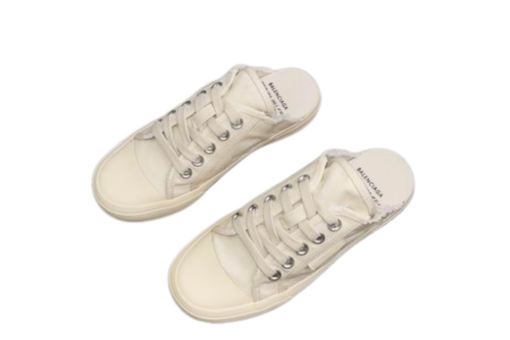 Balenciaga Paris Sneaker Mules White Canvas