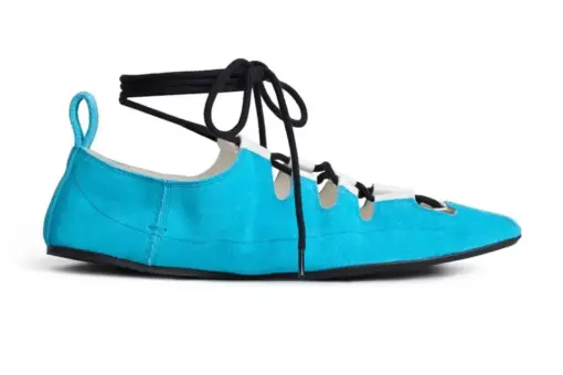 Alaïa Fold Laced Flats Velvet Calfskin