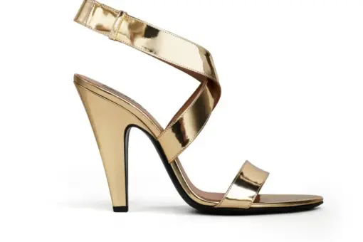 Alaïa Cone Sandals Mirror Calfskin Platinum