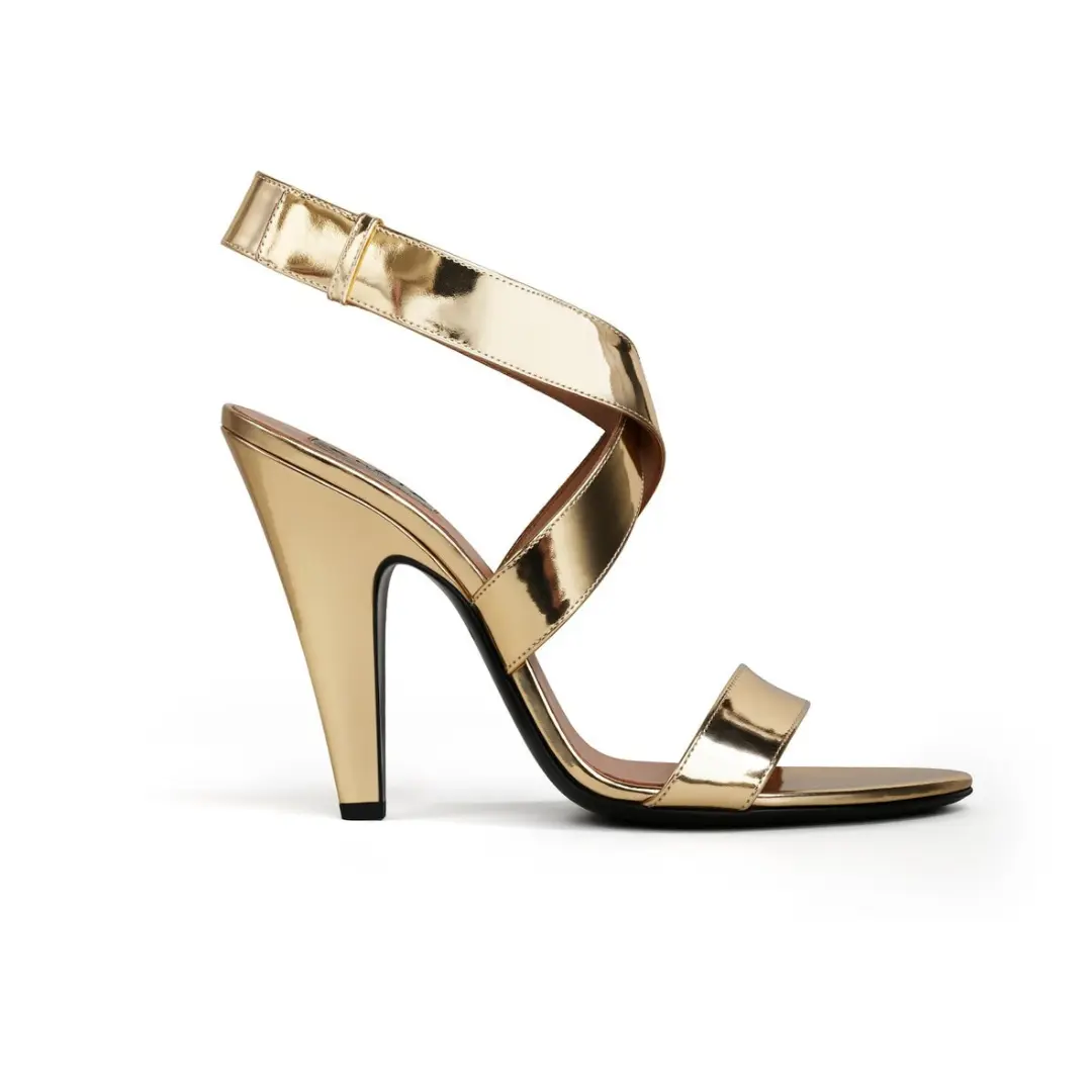 Alaïa Cone Sandals Mirror Calfskin Platinum 2026 | Drip Kickz Alaïa Cone Sandals Mirror Calfskin Platinum