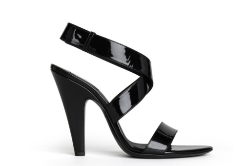 Alaïa Cone Sandals Mirror Calfskin Black