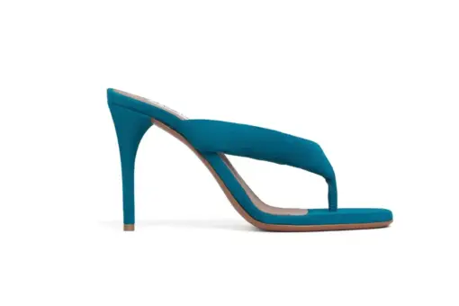 Alaïa Heel Thong Mules Suede China Blue