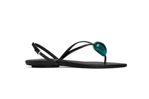 Alaïa Invisible Flat Jewel Sandals Patent Leather