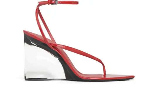 Alaïa Invisible Thong Sandals Patent Calfskin Red