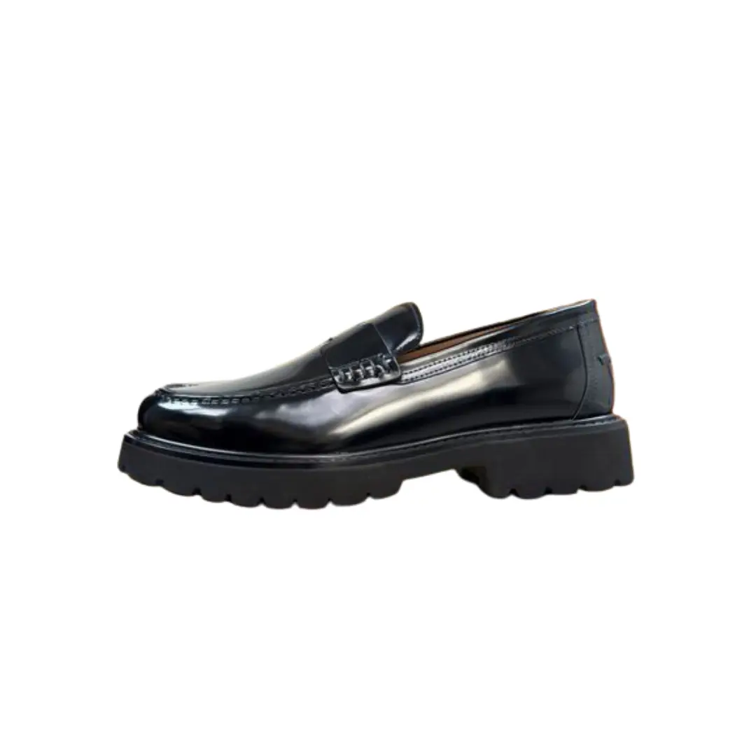 Hermes Black Calfskin Penny Loafers Thick Lug Sole 2026 | Drip Kickz Hermes Black Calfskin Penny Loafers Thick Lug Sole