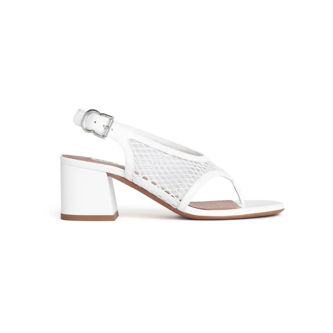 Alaïa Fishnet Heel Sandals Patent Leather White 2026 | Drip Kickz Alaïa Fishnet Heel Sandals Patent Leather White