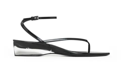 Alaïa Invisible Thong Mirror Calfskin Black