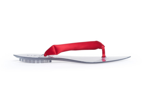 Alaïa Invisible Thong Mules Satin Red