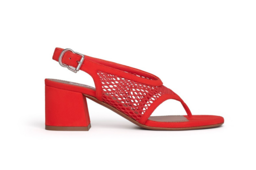 Alaïa Fishnet Heel Sandals Suede