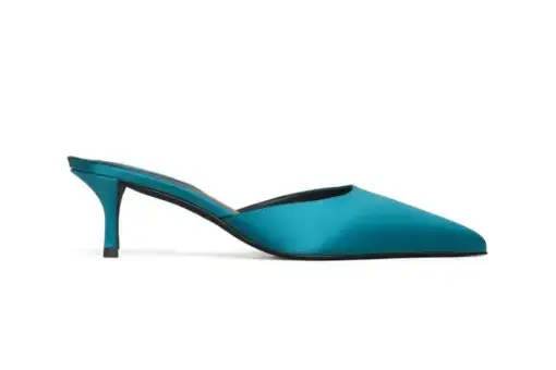 Alaïa Le Cœur Mules Satin Emerald