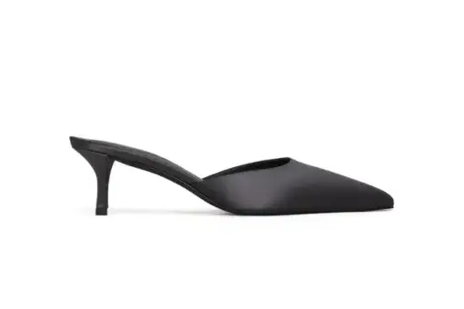 Alaïa Le Cœur Mules Satin Emerald Dark Grey