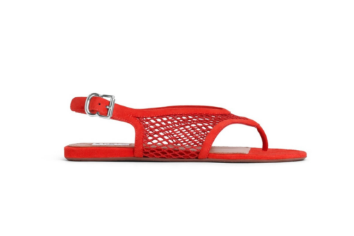 Alaïa Fishnet Thong Sandals Suede