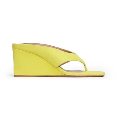 Alaïa Cube Thong Mules Suede Yellow 2026 | Drip Kickz Alaïa Cube Thong Mules Suede Yellow