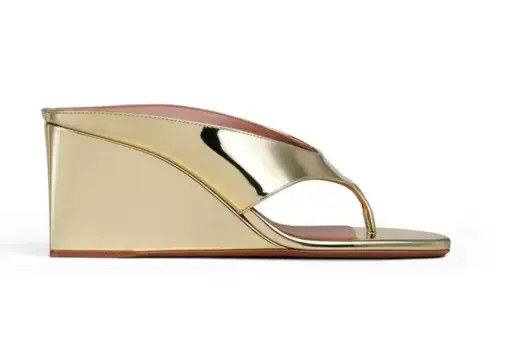 Alaïa Cube Thong Mules Suede Platinum