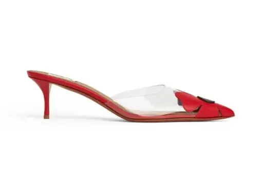Alaïa Bloom Mules Calfskin Red