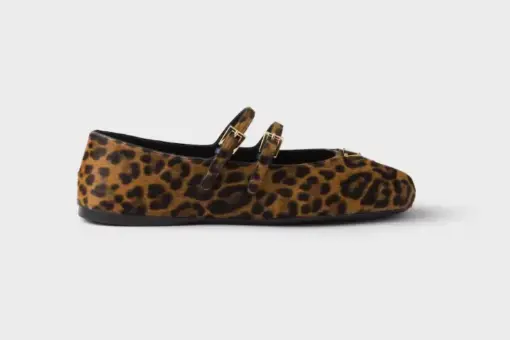 Prada Printed leather ballerinas Honey