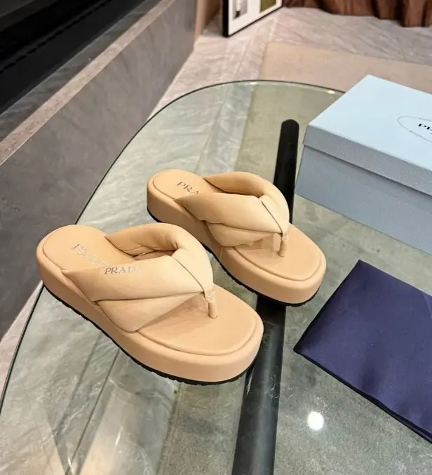 Prada Quilted Nappa Leather Slides Sand Beige 2026 | Drip Kickz Prada Quilted Nappa Leather Slides Sand Beige