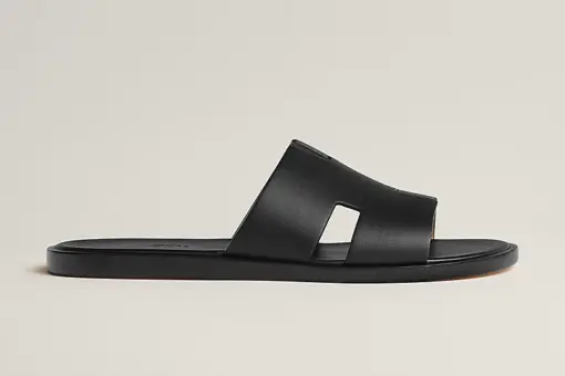Hermes Izmir Sandals Tan Color Textured Leather Strap