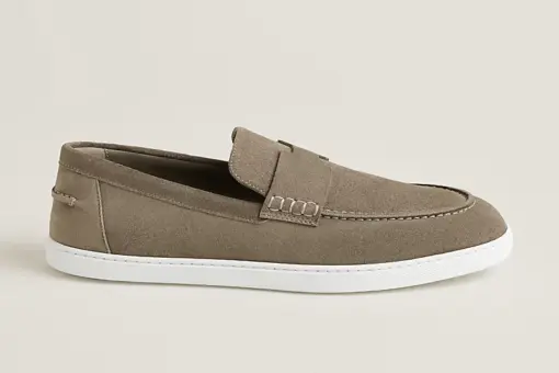 Hermès Job Loafers Grey White Calfskin