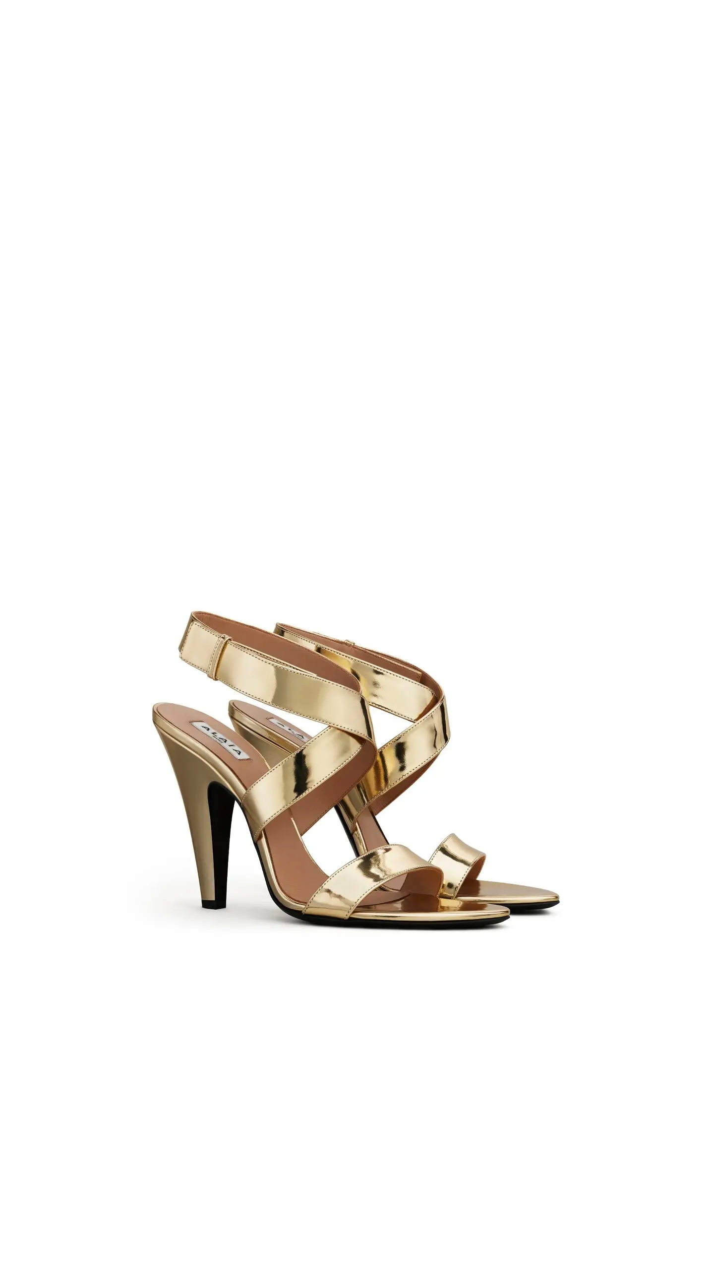 Alaïa Cone Sandals Mirror Calfskin Platinum 2026 | Drip Kickz Alaïa Cone Sandals Mirror Calfskin Platinum - Image 2