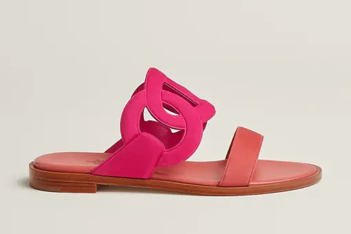Hermes Lagune Sandal Rose Sakura / Rouge Tomette