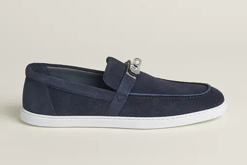 Hermès Mind Loafers Blue Sable Suede Goatskin