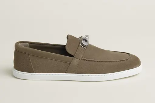 Hermès Mind Loafers Grey Sable Suede Goatskin