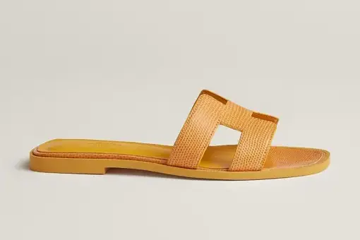 Hermes Oran Sandal Jaune Bouton