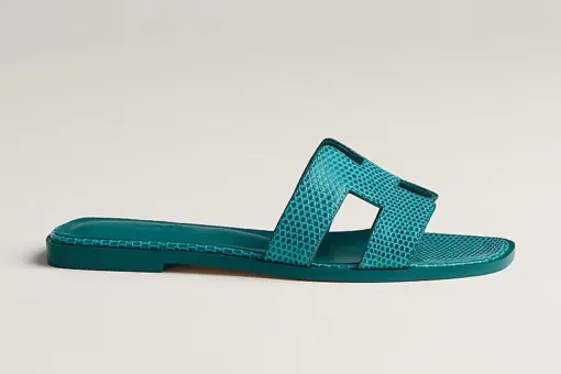 Hermes Oran Sandal Vert Oxford