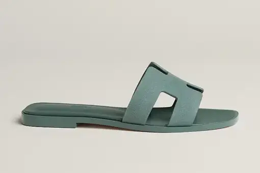 Hermes Oran Sandal Bleu Tonnerre
