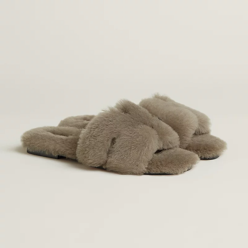 Hermes Oran Wool Sandal Etoupe 2026 | Drip Kickz Hermes Oran Wool Sandal Etoupe - Image 2