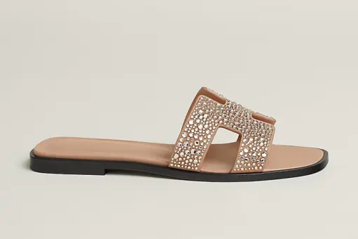 Hermes Oran Wool Sandal Beige Perlino