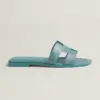 Hermes Oran Wool Sandal Blue Mineral